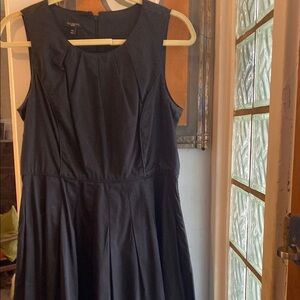 Talbots Black Pleated Midi Dress Scoop Neck Sleeveless